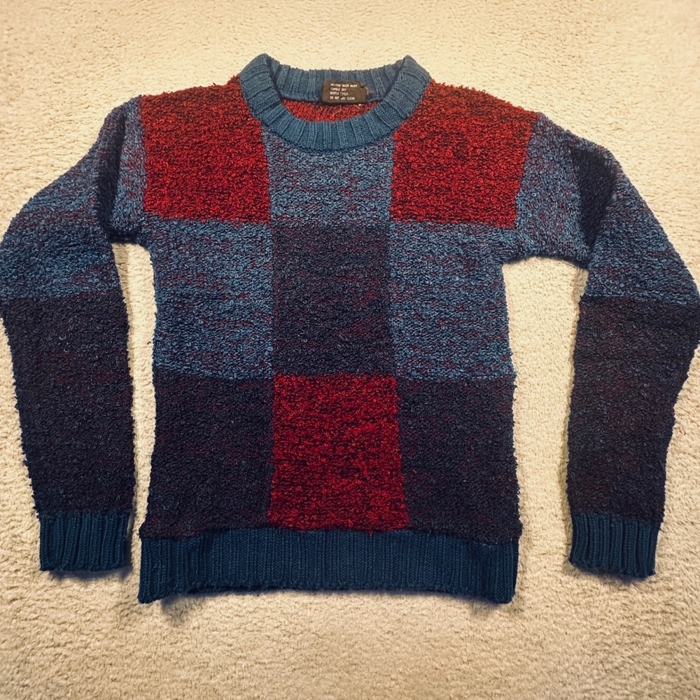 Vintage Horizon Color Block Sweater Womens‎ M Acrylic Crewneck Fits like Small